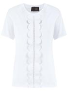 Andrea Bogosian Scalloped T-shirt, Women's, Size: Medium, White, Cotton