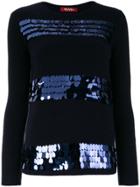 Max Mara Studio Sequin Embellished Jumper - Blue