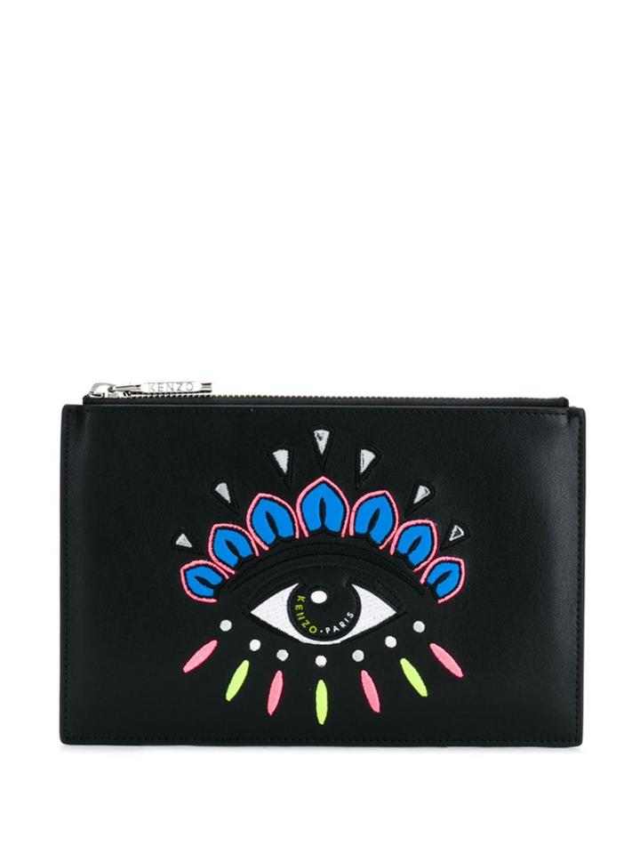 Kenzo Embroidered Clutch Bag - Black