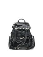 La Carrie Embellished Studded Backpack - Black