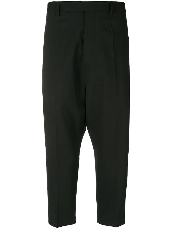 Rick Owens Taped Drop Crotch Tailored Trousers - Black
