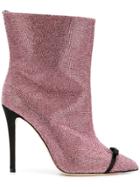 Marco De Vincenzo Pointed Stiletto Boots - Pink & Purple