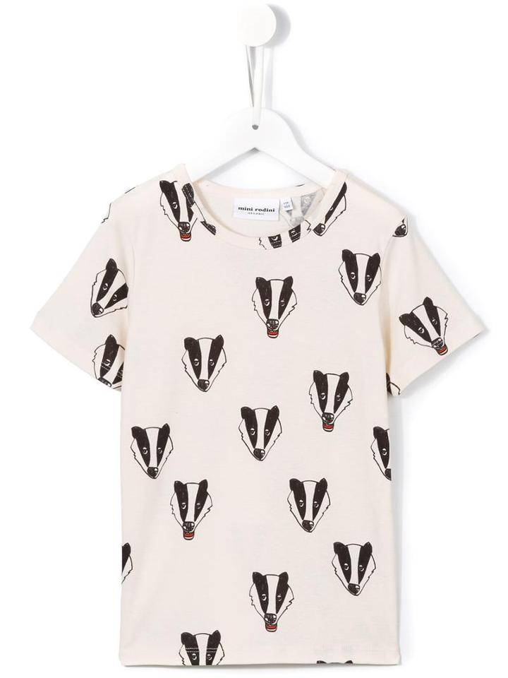 Mini Rodini 'badger' T-shirt, Boy's, Size: 7 Yrs, Red