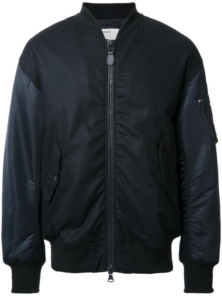 Monkey Time Zip Up Bomber Jacket, Men's, Size: Small, Black, Wool