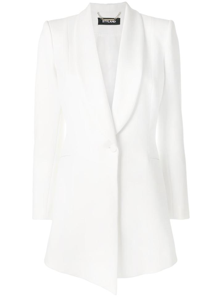 Styland Asymmetric Style Jacket - White