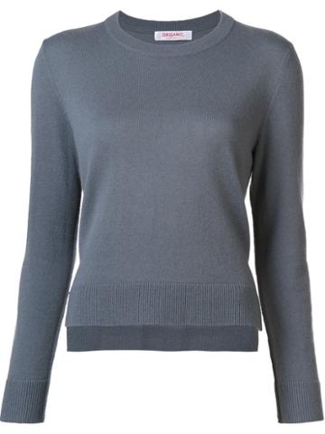 Organic By John Patrick Round Neck Cropped Pullover, Women's, Size: Medium, Grey, Cashmere/merino