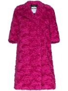 Moschino Mid-sleeve Faux-fur Mohair Blend Coat - Pink