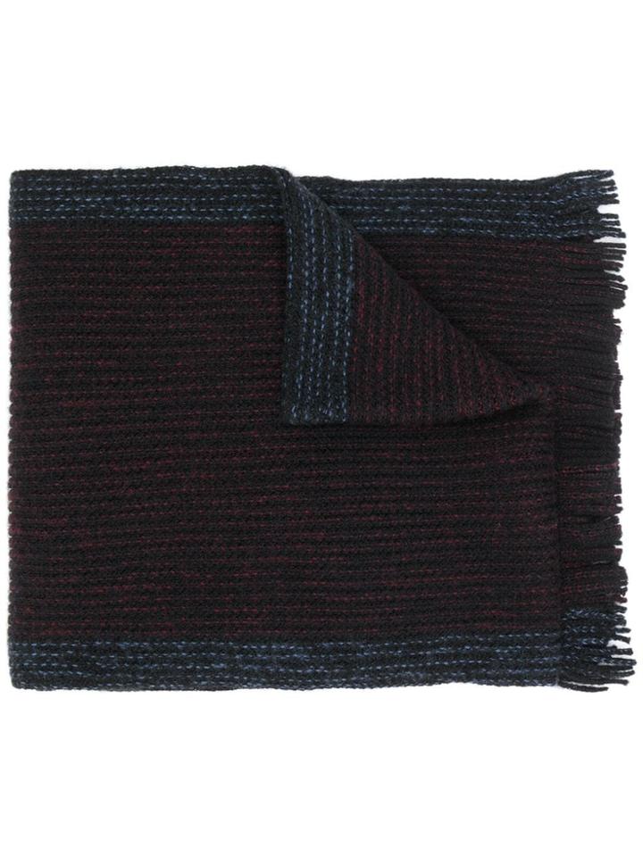Boss Hugo Boss Two Tone Knit Scarf - Black