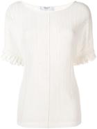 Blugirl Short-sleeve Embroidered Top - White