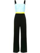 Han Ahn Soon Lace Detail Side Stripe Jumpsuit - Blue