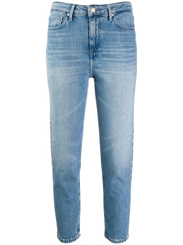 Tommy Hilfiger Cropped Contrast Stitched Jeans - Blue