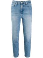 Tommy Hilfiger Cropped Contrast Stitched Jeans - Blue