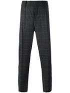 Neil Barrett Checked Tailored Trousers, Men's, Size: 48, Grey, Polyamide/spandex/elastane/virgin Wool
