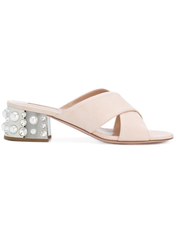 Sebastian Embellished Heel Sandals - Nude & Neutrals