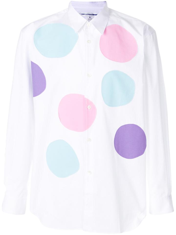 Comme Des Garçons Shirt Spotted Long-sleeved Shirt - White