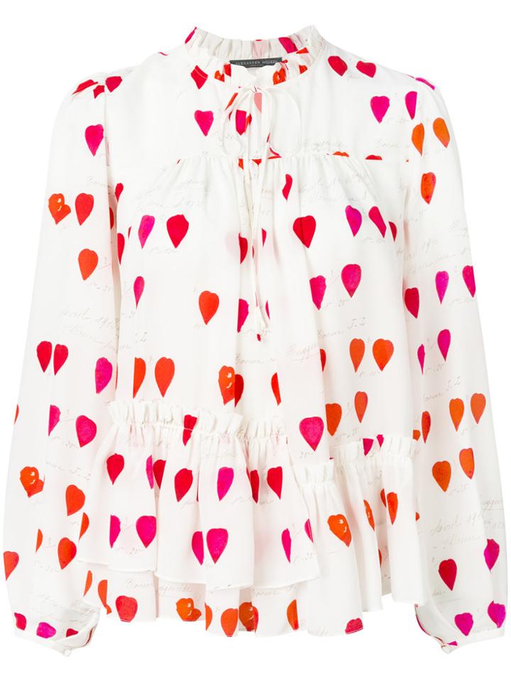 Alexander Mcqueen Petal Print Blouse - White