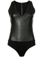 Amiri Leather V-neck Body - Black