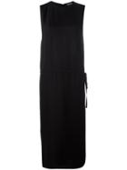 Tom Ford Drawstring Midi Dress, Women's, Size: 38, Black, Silk/acetate