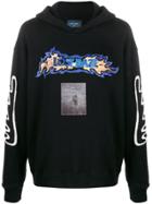 Lost Daze Printed Long Sleeve Hoodie - Black