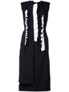 Comme Des Garçons Layered Midi Dress, Women's, Size: Medium, Blue, Wool/cotton