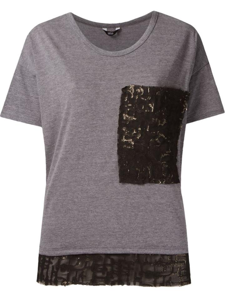Uma Raquel Davidowicz Lace Panels T-shirt, Women's, Size: Pp, Grey, Cotton/polyester