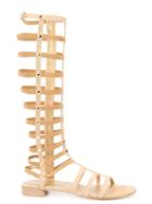 Stuart Weitzman Gladiator Sandals, Women's, Size: 10, Nude/neutrals, Suede/leather