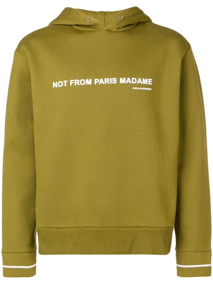 Drôle De Monsieur Front Print Hoodie - Green
