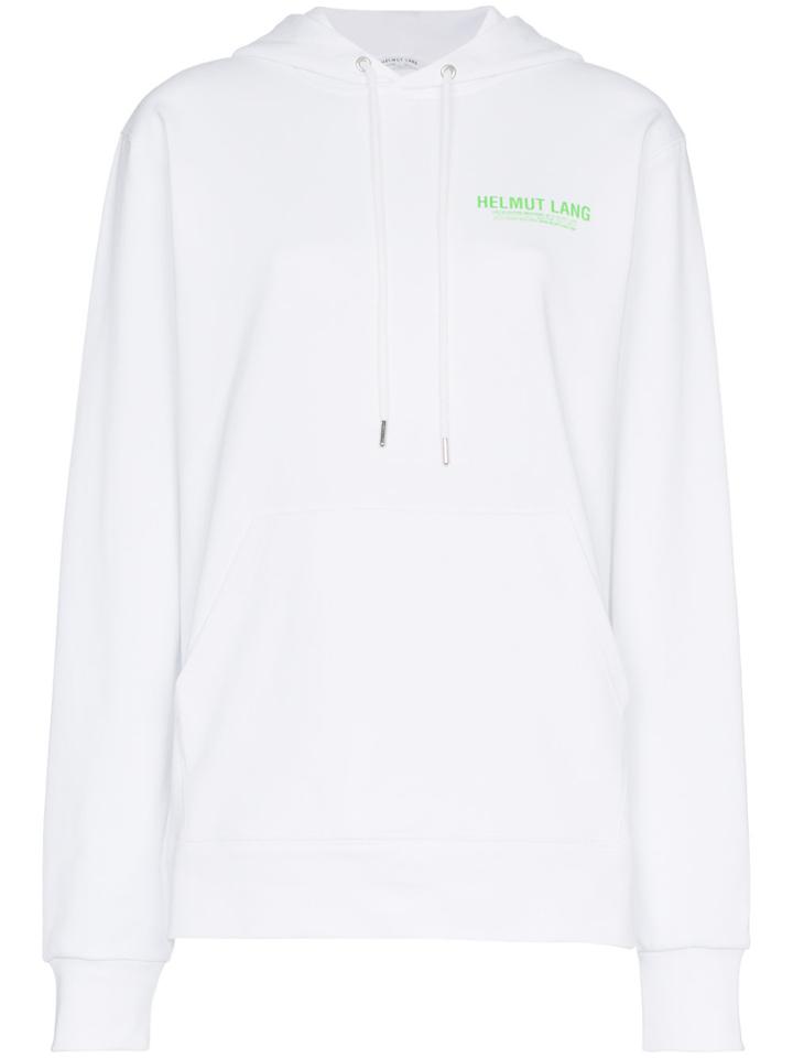 Helmut Lang Logo Hooded Sweatshirt - White