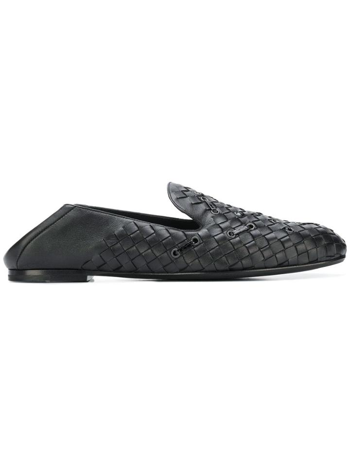 Bottega Veneta Woven Loafers - Black