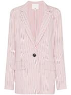 Tibi Striped Single-breasted Blazer - Pink