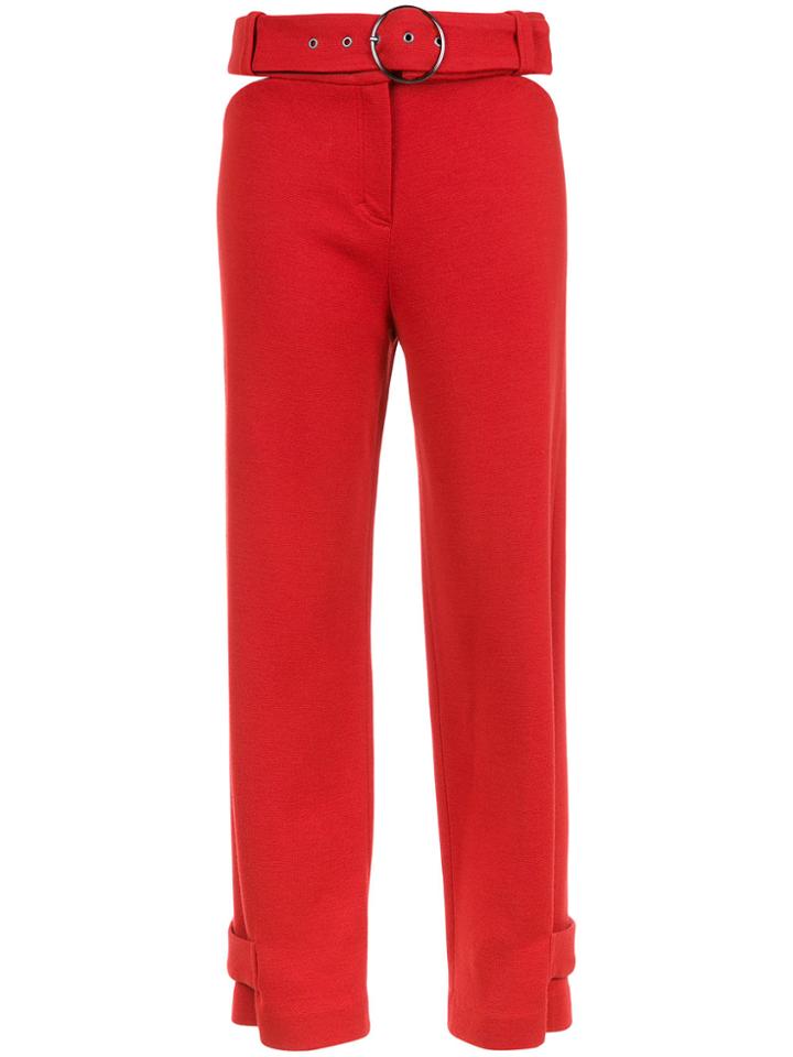 Nk Wool-blend Straight-fit Trousers - Red