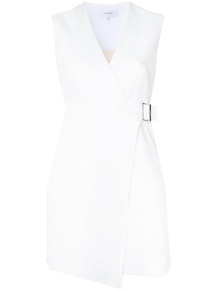Carven Wrapped Flared Dress - White