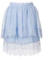 Ermanno Scervino Lace Detail Frill Skirt - Blue