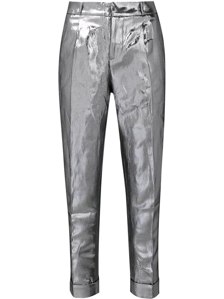 Les Animaux Straight Trousers, Women's, Size: 42, Grey, Viscose/cupro/cotton