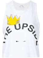 The Upside Logo Print Cropped Tank Top - White