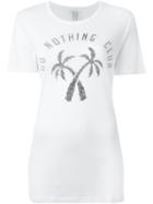 Zoe Karssen Palm Tree Print T-shirt, Women's, Size: M, White, Cotton/modal