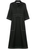 Ujoh Belted Square Dress - Black