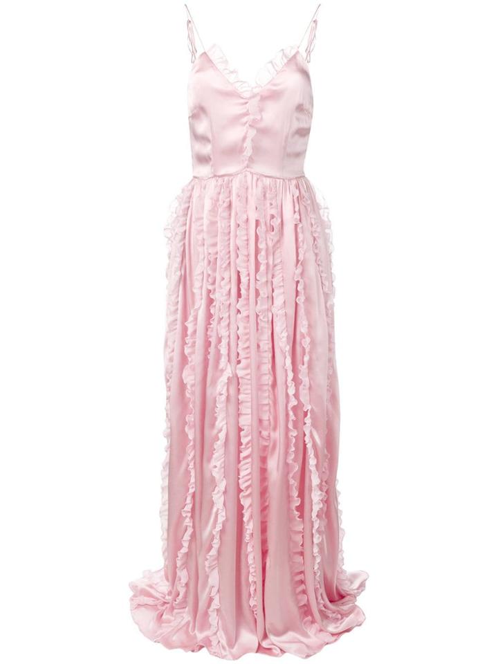 Brognano Ruffled Trim Long Dress - Pink