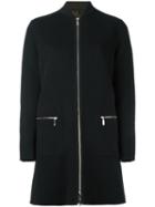 Moncler Gamme Rouge Shawl Collar Zipped Coat, Women's, Size: 1, Black, Feather Down/polyamide/cashmere/virgin Wool