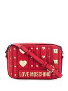 Love Moschino Gold-logo Stud Cross-body Bag - Red