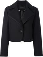 Cédric Charlier Wide Lapel Blazer, Women's, Size: 38, Black, Polyester/acetate/rayon/other Fibers
