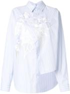 Cédric Charlier Light Striped Asymmetric Shirt - Blue