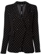 Emporio Armani Polka Dot Blazer, Women's, Size: 48, Black, Polyamide/polyester/spandex/elastane/viscose