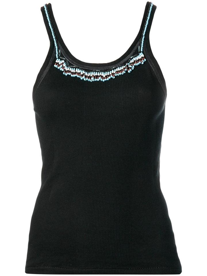 P.a.r.o.s.h. Beaded Vest Top - Black