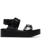 Ann Demeulemeester Black Leather 50 Platform Sandals
