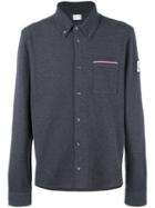 Moncler Gamme Bleu Long Sleeve Polo Shirt, Men's, Size: Small, Grey, Cotton
