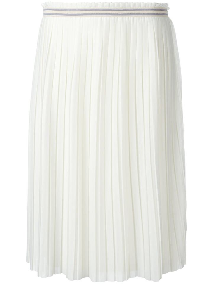 Bellerose Pleated Skirt, Women's, Size: 2, White, Polyester/viscose