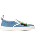 Gucci Denim Slip-on Sneakers - Blue