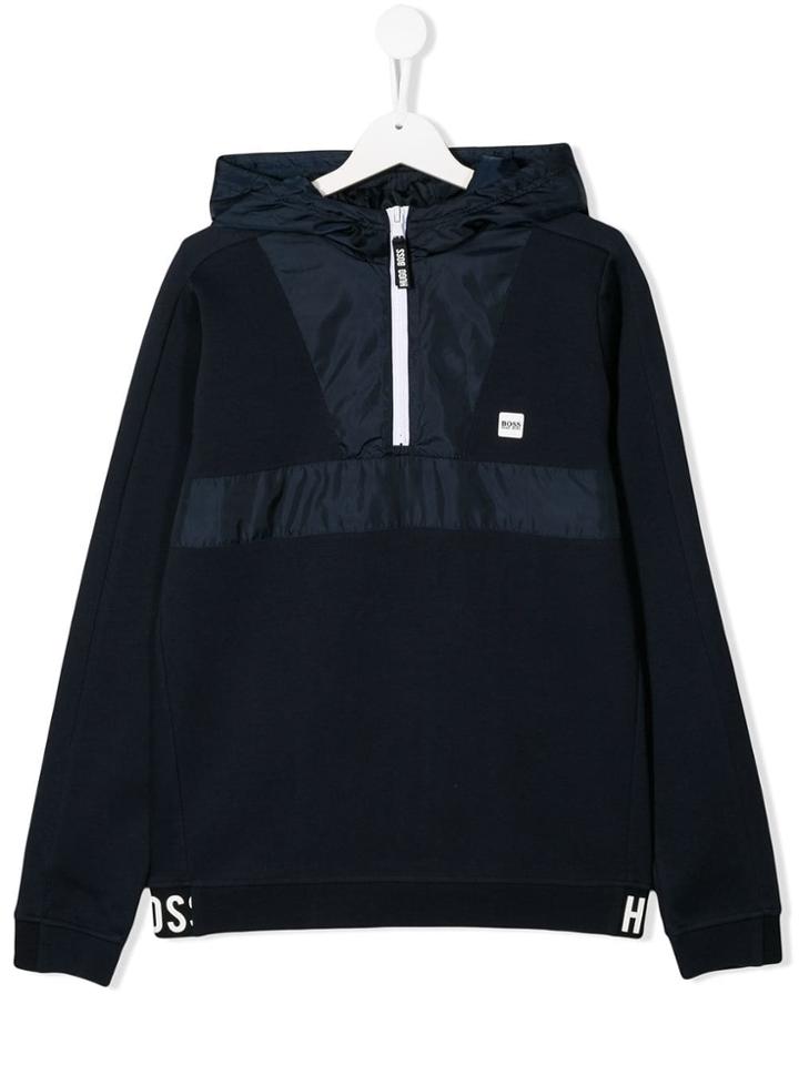 Boss Kids Half Zip Windbreaker - Blue
