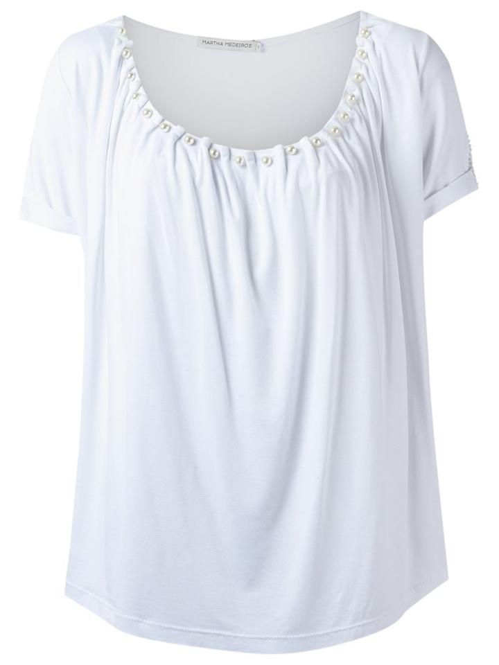 Martha Medeiros Embellished Blouse, Women's, Size: Gg, White, Spandex/elastane/viscose